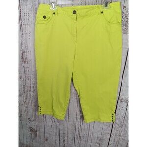 Hearts of Palm Capris Women’s 12 Lime Green With Beaded Accents